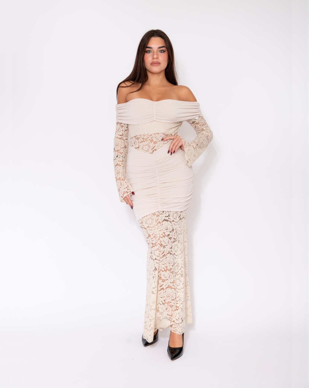 Abito Ricamato Kalua Begie